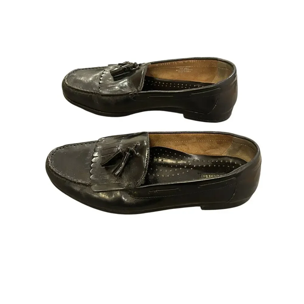 Nunn Bush Men’s Black Leather Loafers Size 10M with Tassel